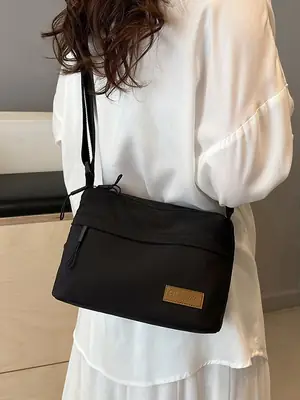 Unisex Fabric Shoulder Bag with Crossbody Strap