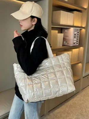 Pearlescent Quilted Shoulder Bag for Women