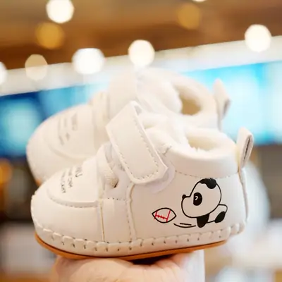 Baby Shoes Soft Sole Non-slip Toddler Shoes Winter fleece-lined Thickened Beginner Baby Shoes 0-1 Years Old Cartoon