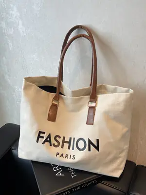 Canvas Women's Large Tote Bag with Shoulder Strap