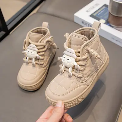 Baby Snow Boots New Children's Cotton Shoes Winter Baby Toddler Shoes Girl Children's fleece-lined Thick Cotton Boots for Hair