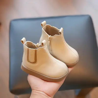 Girls' Boots Children's Ankle Boots Baby Baby's Shoes Soft Bottom Children's Princess Shoes Women's Shoes Leather Boots Autumn and Winter