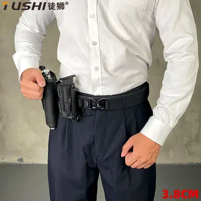 Men's Green Tactical Buckle Belt Dual Purpose Outdoor Training