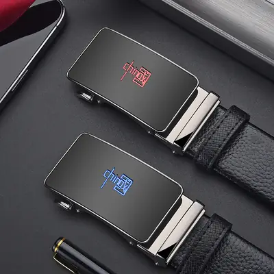 Men's Chinese Genuine Leather Belt with Automatic Buckle