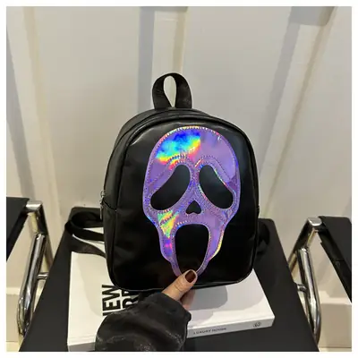 Korean Style Ghost Skull Shoulder Bag Black Multi-use Backpack