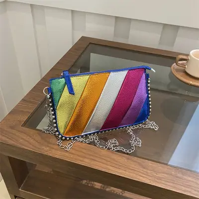 Rainbow Chain Shoulder Messenger Bag for Women