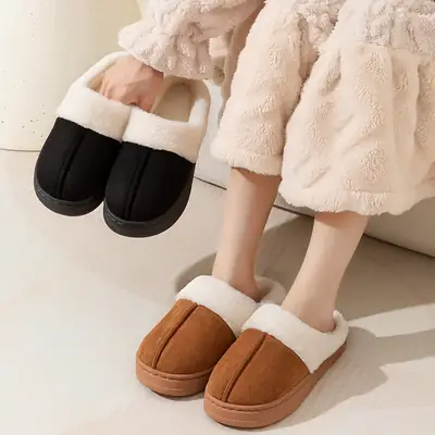 Women Winter Warm Slippers Brown Soft Non-Slip