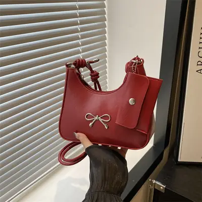 Women's Red Bow Shoulder Bag 2024