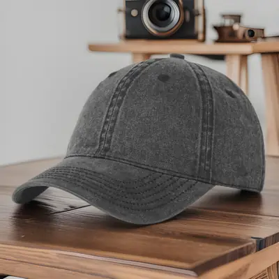 Custom Retro Cotton Baseball Cap Brown Logo