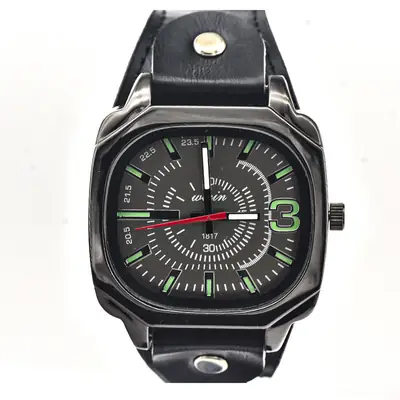Green PU Leather Cross-border Watch with 80 Hours Display