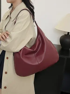 Black Large Capacity Shoulder Bag for Women 2024