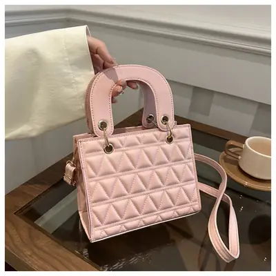 White Rhombic Shoulder Crossbody Bag for Women 2024