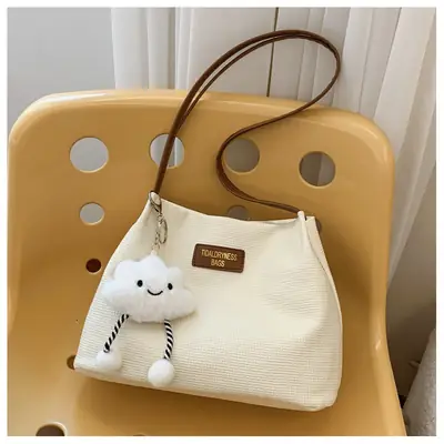 Women's Soft PU Shoulder Bag with Cloud Accent