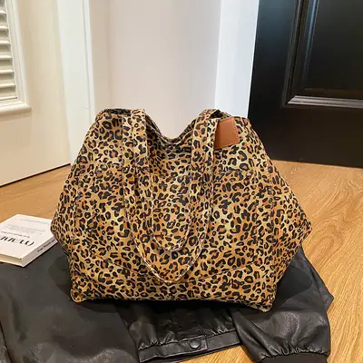 Retro Leopard Print Shoulder Bag 2024 Autumn