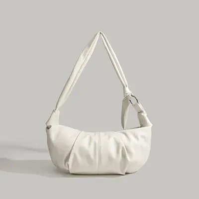 White Pleated Shoulder Bag 2026 New