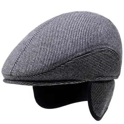 Middle-aged Woolen Peaked Cap for Men Winter Warm