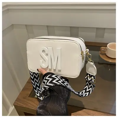 Women's Letter Print Crossbody Bag Brown Small