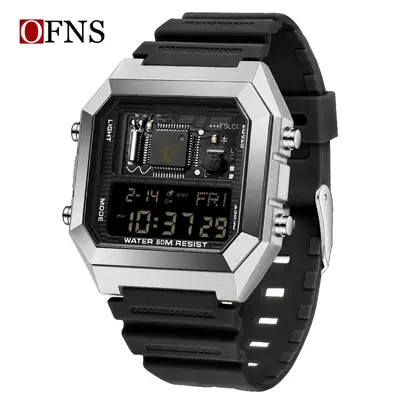 O'Fani Gold Digital Watch for Men Waterproof Alarm Clock