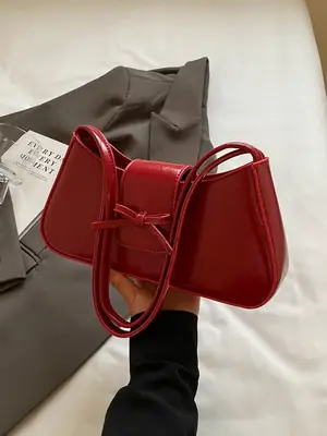 Black Women's Shoulder Bag with Bow Design