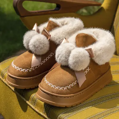 Women's Fleece Lined Snow Boots Black