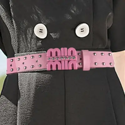 Black Rhinestone Belt for Women