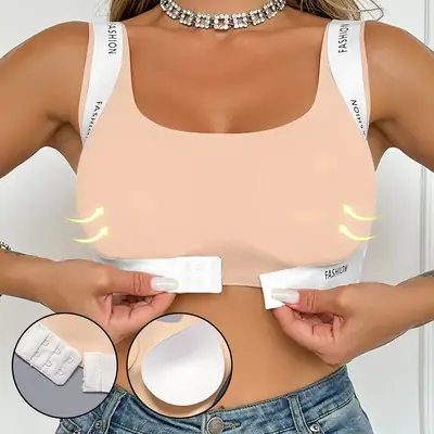 FASHION Seamless Cross-Layer Sports Bra White Beige