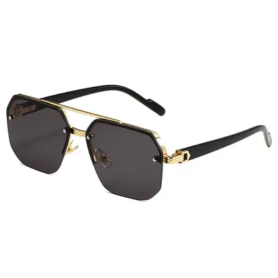 2024 Square Aviator Sunglasses European American Half Frame