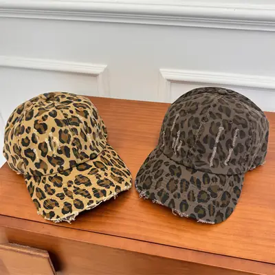 Women Leopard Print Hats 2024 New Spice Girls Niche