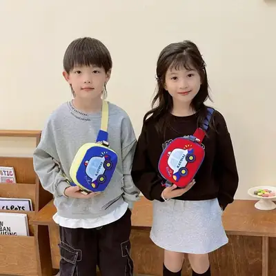 Kids Cartoon Car Crossbody Bag Blue Kid Friendly