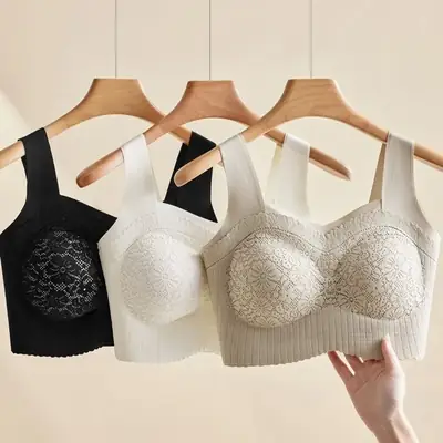 French Lace Bra 3D No Steel Ring Seamless Women