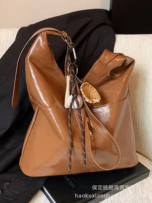 Large Brown Leather Tote Bag for Women 2024