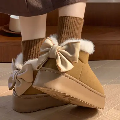 Women's Fleece Lined Winter Slippers All-inclusive Heel