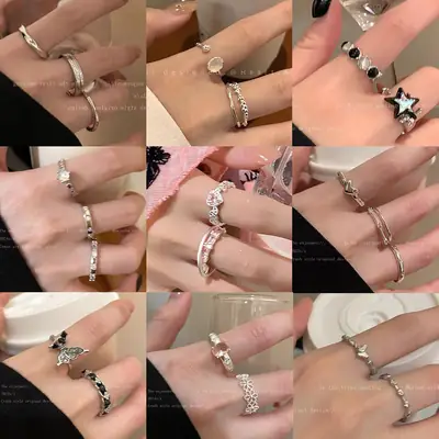 Ins Style Korean Niche Ring, Feminine, Versatile, Simple and Personalized Pair of Rings, High-End Open Index Finger Ring Wholesale