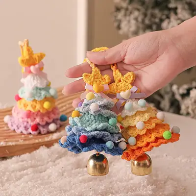 New 2025 Plush Christmas Tree Ornament with Bell