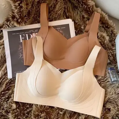 Traceless Jelly Cup Bra Women's Rimless Push Up Soft Support