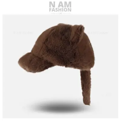 Plush Cat Ears Baseball Cap for Men Women Winter Warm