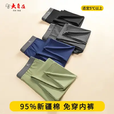 Autumn pants men's leggings cotton spring and autumn warm pants wear-free underwear men's line pants thin wool pants underpants winter