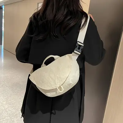 Black Nylon Waist Bag for Women & Men