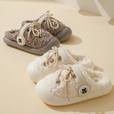 Cute Cotton Slippers Women Winter Non-Slip Moon Shoes