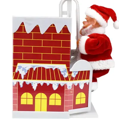 Santa Climbing Chimney Toy for Kids Christmas Decor