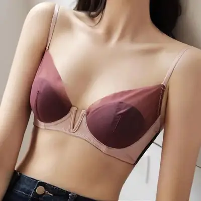 Soft Steel Ring Bra Large Chest Small Deep V