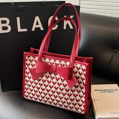 Red Large Capacity Women's Shoulder Bag