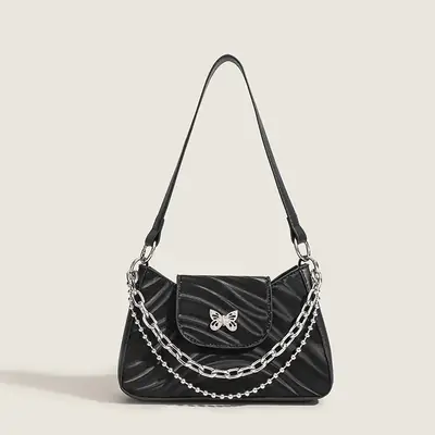 Black Chain Shoulder Bag for Women 2026