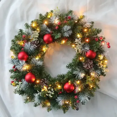 2025 Cross-Border Christmas Garland with Lights