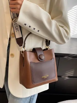 Black Vintage Bucket Bag for Women 2024 New Arrival