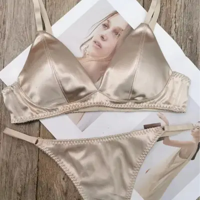 French Triangle Cup Bra Leopard Print No Steel Ring Glow Surface