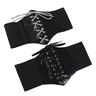 Black Waist Seal Belt with Lace Up Closure