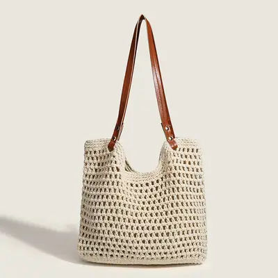 Women's Handmade Woven Beach Bag Large Capacity