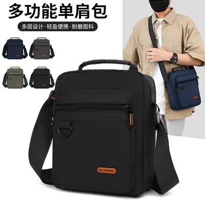 Men's Oxford Cloth Shoulder Bag Black 2024