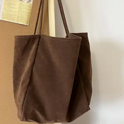 Large Capacity Suede Shoulder Bag for Women